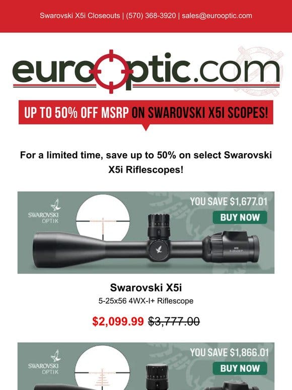 Swarovski X5i Riflescope Closeouts!