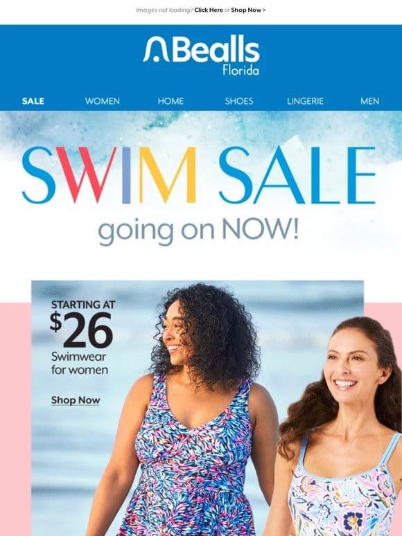 Swimwear， sandals & savings!