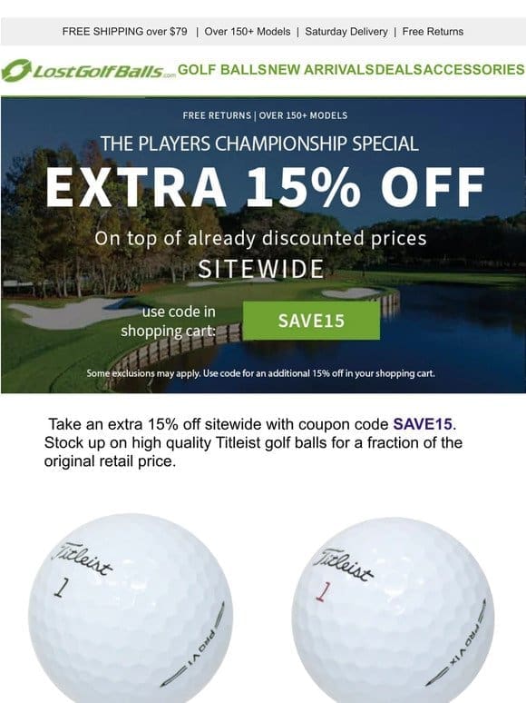 Swing into Savings: 15% Off All Golf Balls Now!