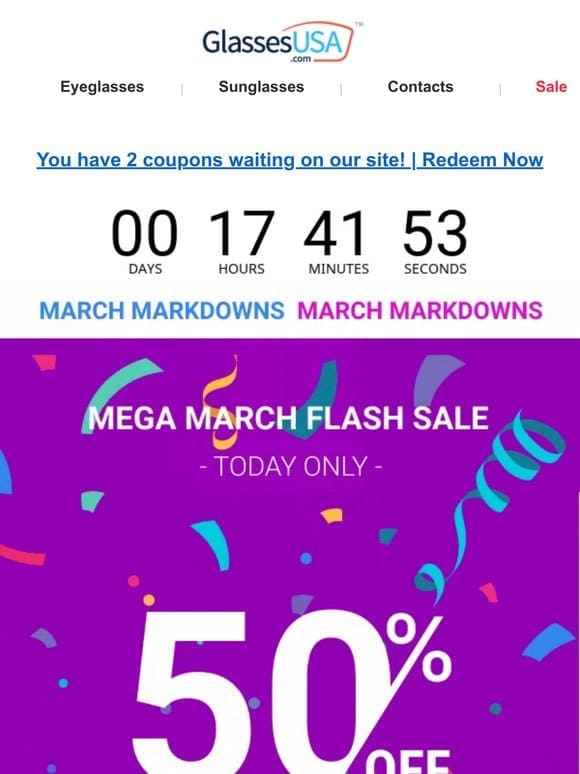 TODAY ONLY   Shop the Mega March Flash Sale & Save Big!