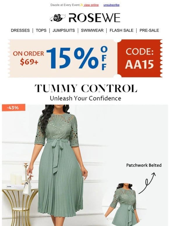 TUMMY CONTROL: Enchanting Elegance!