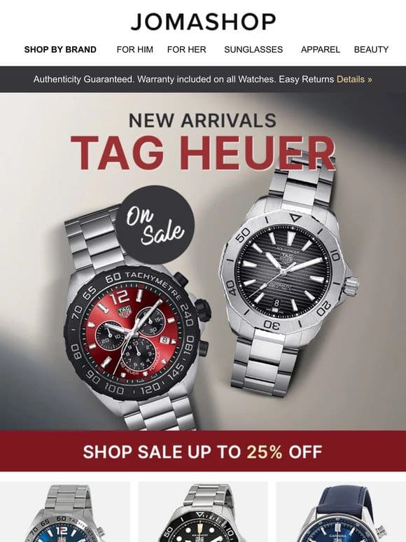 Tag Heuer Watches: Your Top Picks (25% OFF)