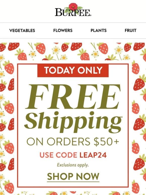 Take a leap with free shipping