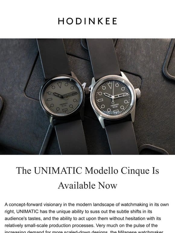 The UNIMATIC Modello Cinque Is Available Now