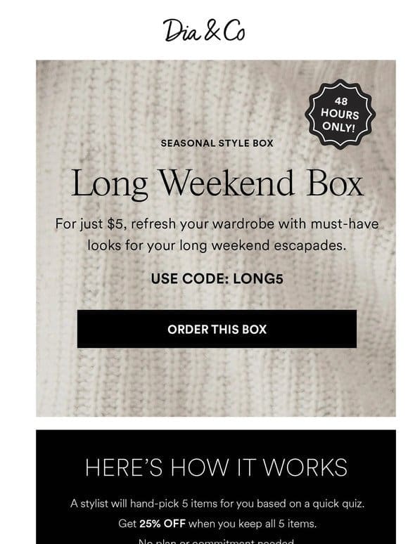 Three Day Weekend， Meet The Long Weekend Box