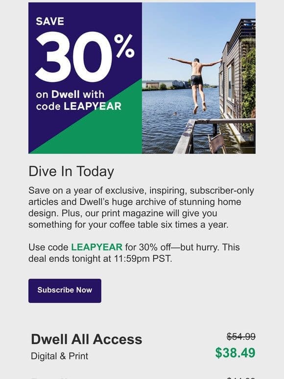 Today Only: Save 30% on Dwell