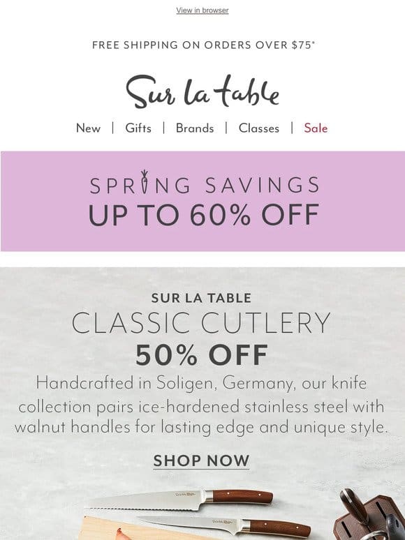 Top-rated Sur La Table Classic Cutlery， now 50% off!