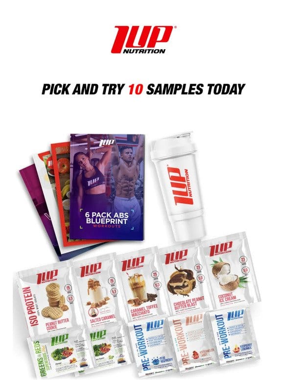 Try 10 Samples Get a Free Shaker with Powder Storage