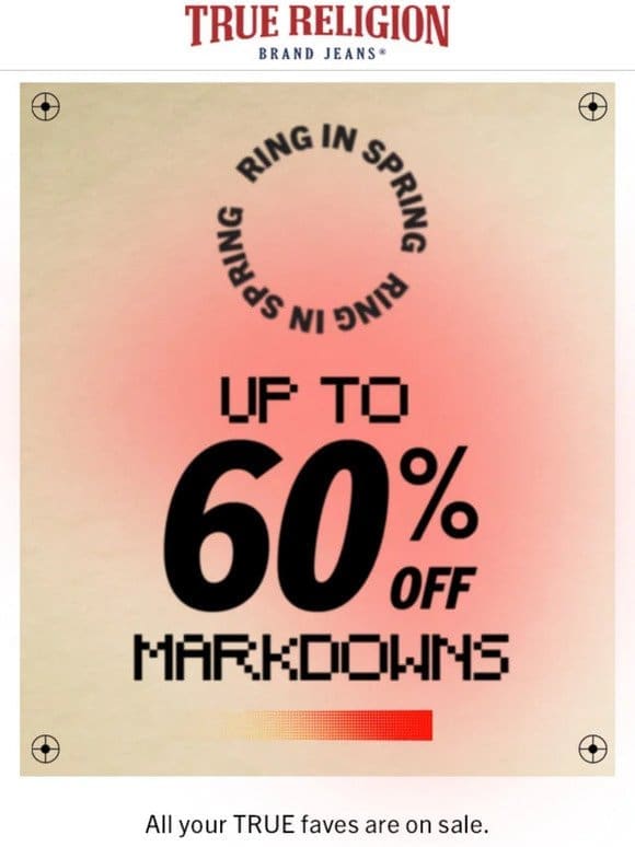 UP TO 60% OFF MARKDOWNS
