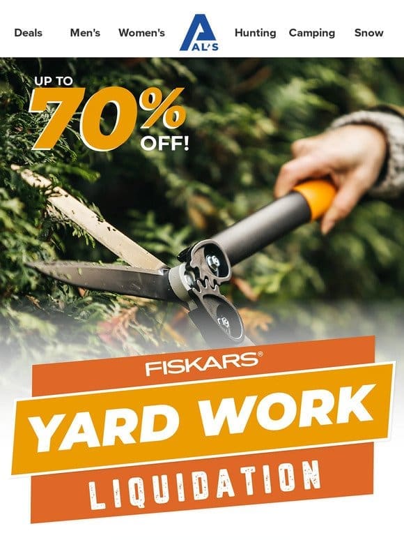 UP TO 70% OFF | Fiskars Yard Work Liquidation