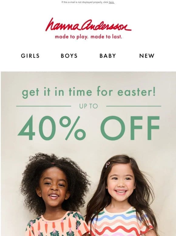 Up to 40% Off Easter Fun!