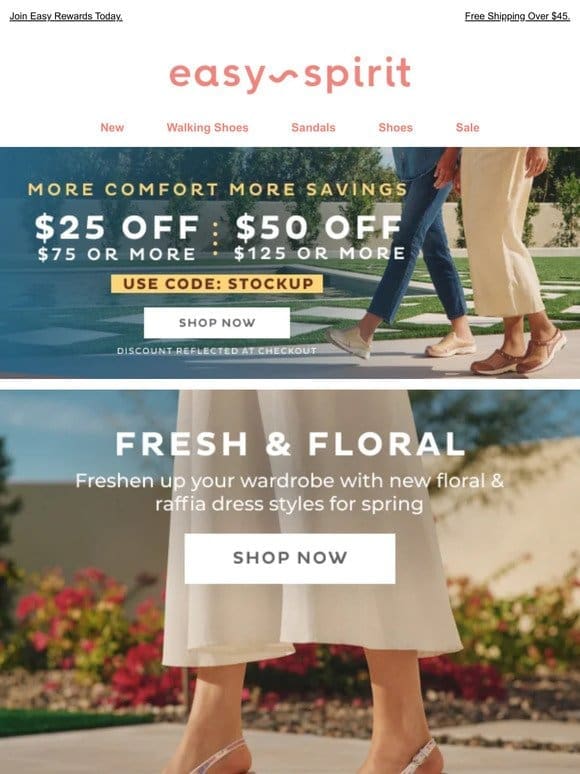 Up to $50 Off New Sneakers， Sandals & Flats for Spring