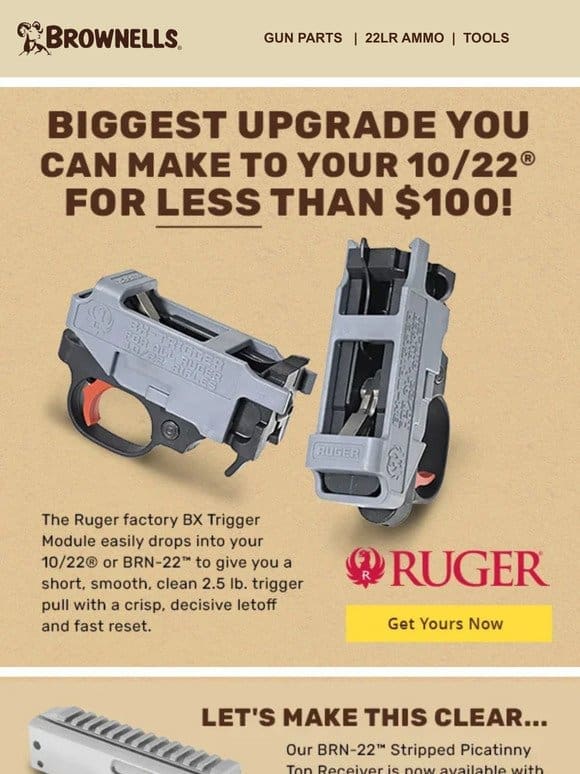 Upgrade your 10/22 w/ a Ruger BX Trigger