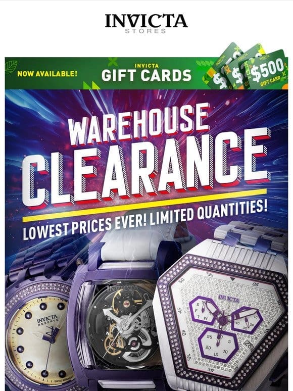 WAREHOUSE CLEARANCE Get The LOWEST Prices TODAY❗