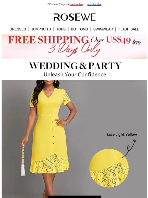 WEDDING OR PARTY? SHOP 4TH FREE!