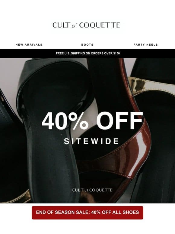 Want 40% Off All SHOES?