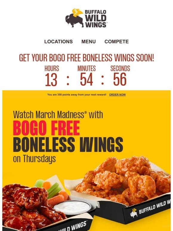 Watch The First Round With BOGO Boneless Wings