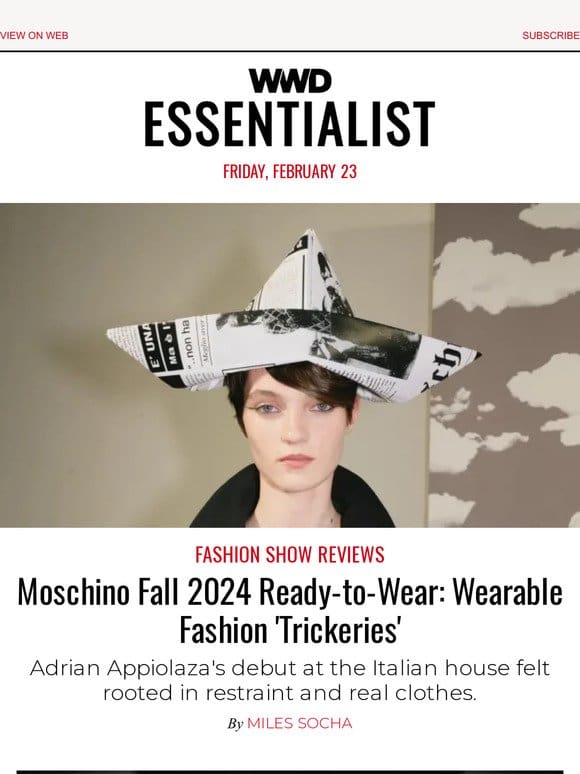 Wearable Fashion ‘Trickeries’ at Moschino Fall 2024 Ready-to-Wear