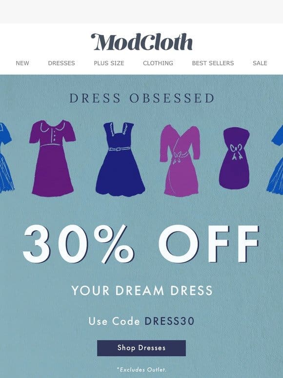 Your Dream Dress is 30% OFF