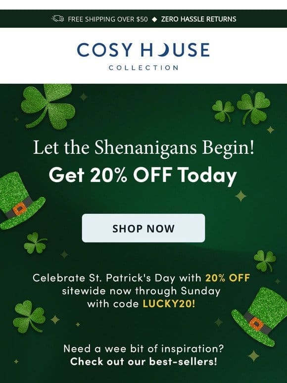 Your Pot of Gold Awaits   – 20% OFF!