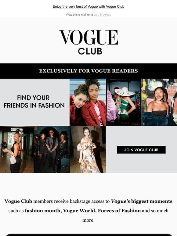 Your backstage pass to Vogue awaits