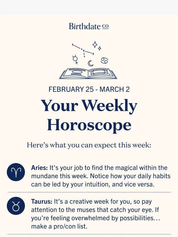 Your weekly horoscope