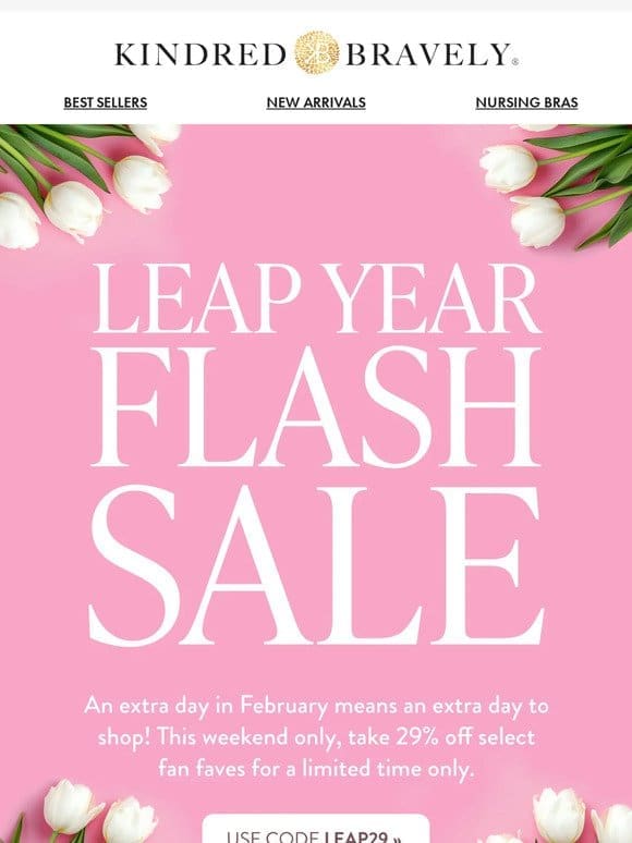 ‍♂️Leap into this flash sale & save 29% on faves!