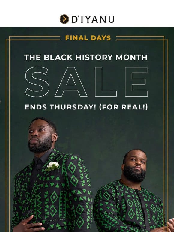 ⌛ Final Days Of Our BHM Sale!