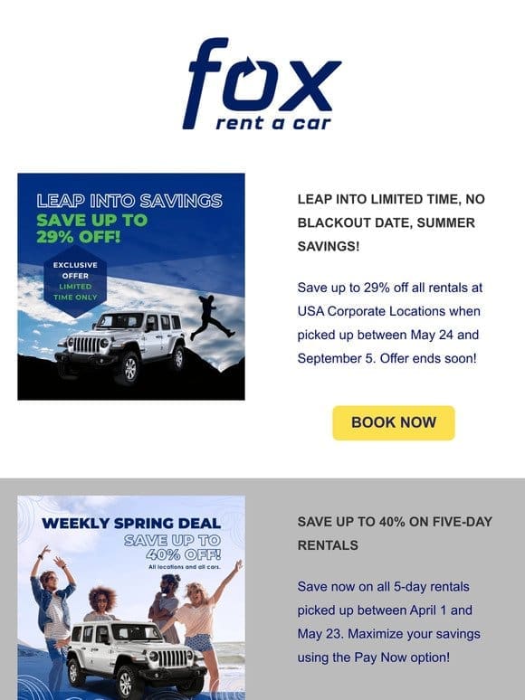 ⏳ Hey there， Get Leap Year Summer， Spring Savings， and More