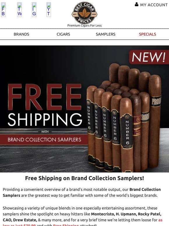➡️ Free Shipping on Brand Collection Samplers ⬅️