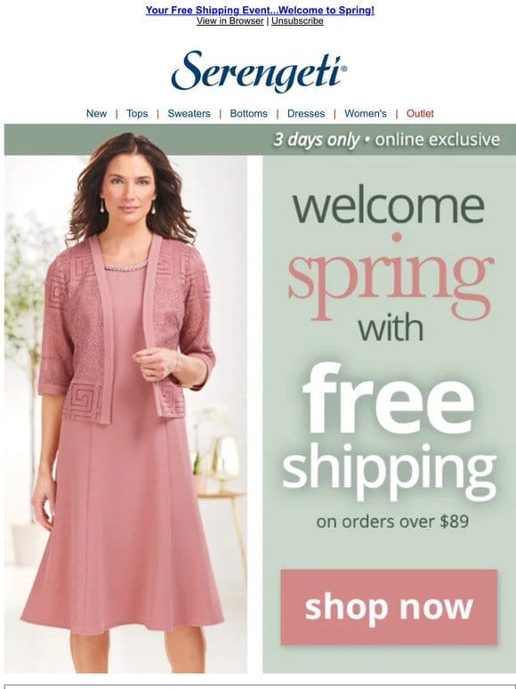 1 Day ONLY ~ Free Shipping Extended ~ Spring Savings Event