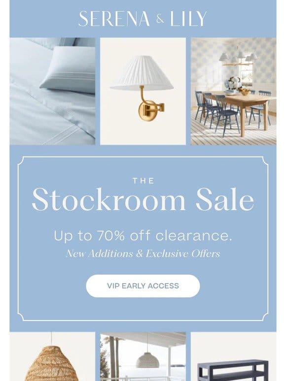 1-Day VIP Access: Up to 70% Off at The Stockroom Sale