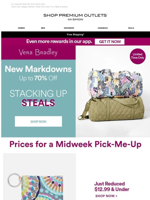 $12.99 & Up Vera Bradley