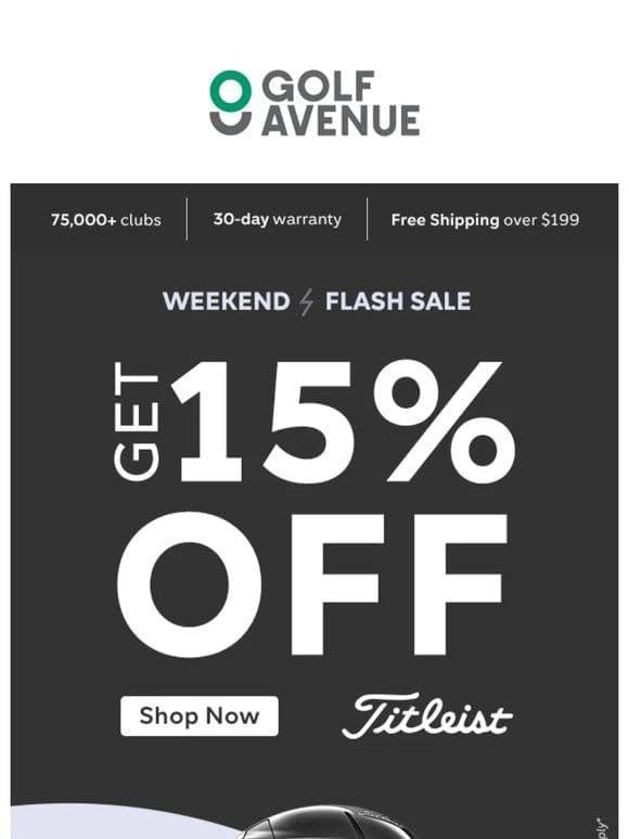 15% OFF Titleist is ending