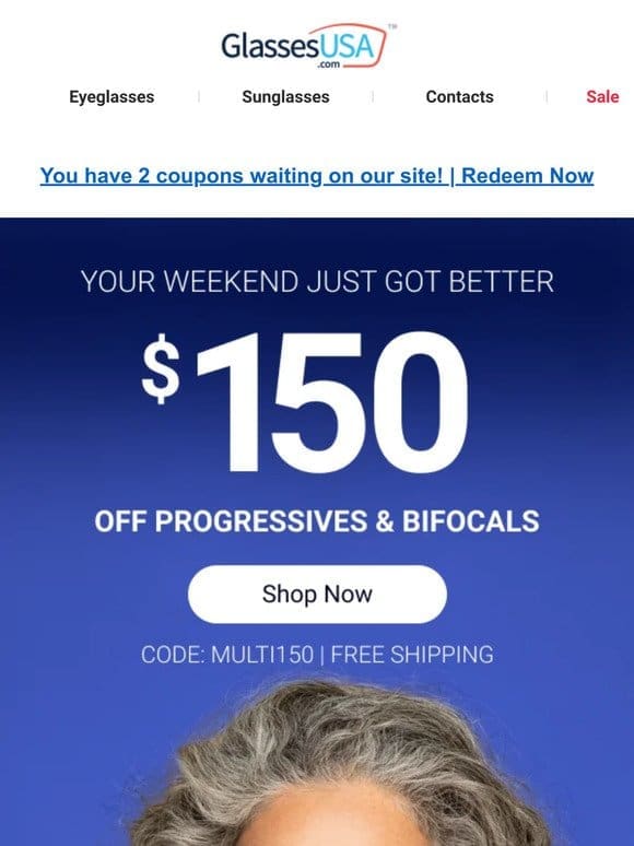 $150 off progressives， this way