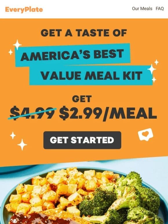 $2.99/meal | Leave the meal planning to us