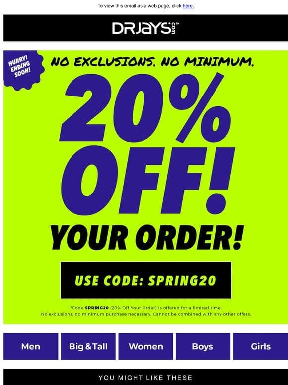 20% Off Sitewide!