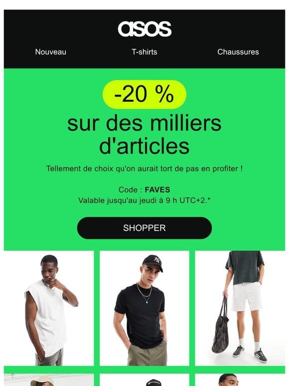 -20 % sur des milliers d’articles