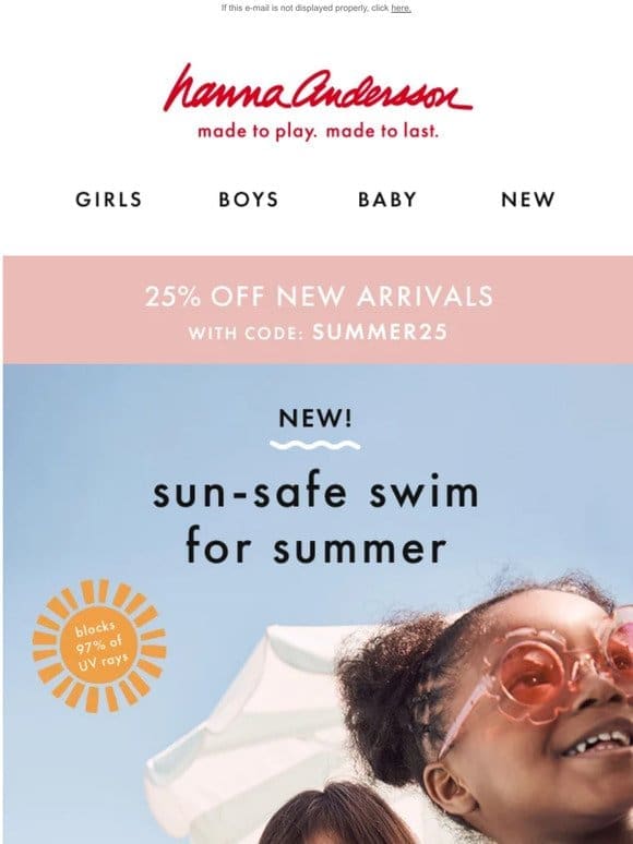 25% Off New Swim To Suit Every Kid!