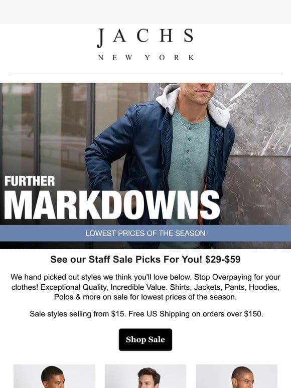 $29-$59 Sale Jackets， Pants， Shirts & More!