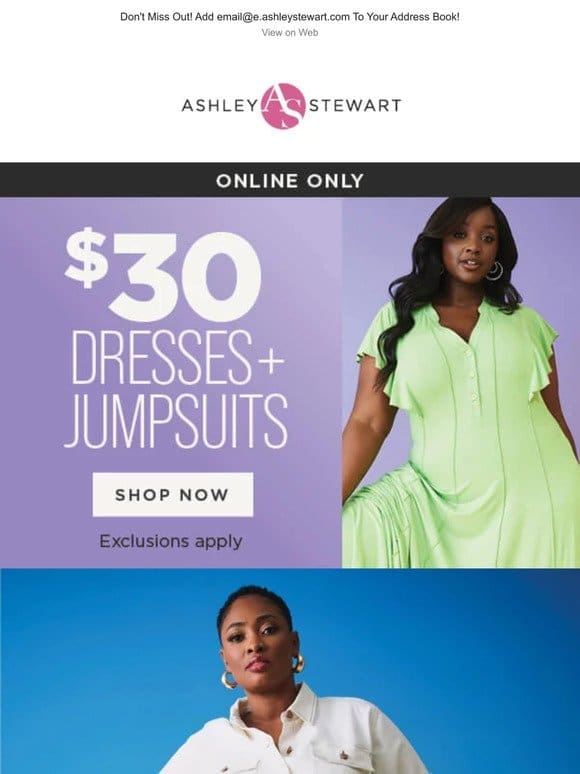 $30 DRESSES   happening now!