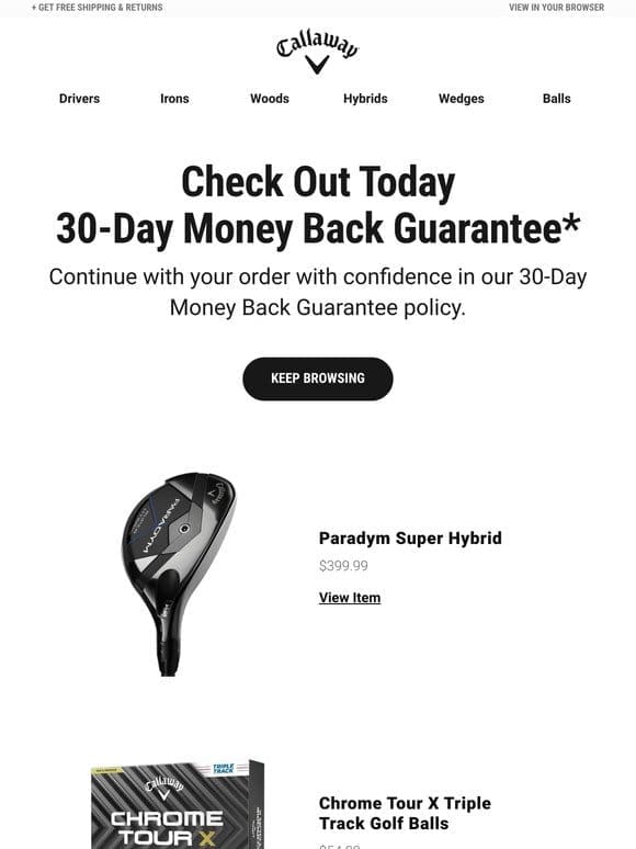 30-Day Money Back Guarantee On All Purchases