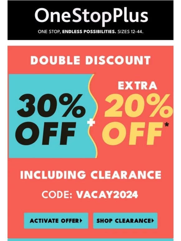 30% off + {EXTRA 20% Bonus Offer}