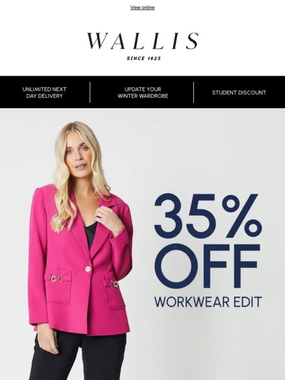 35% off workwear edit