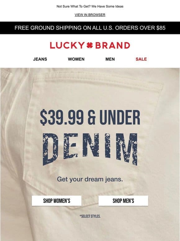 $39.99 & Under Denim! Grab Your Faves