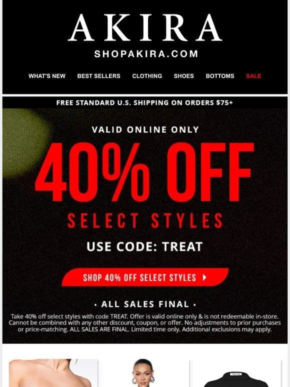 40% OFF 800+ styles!