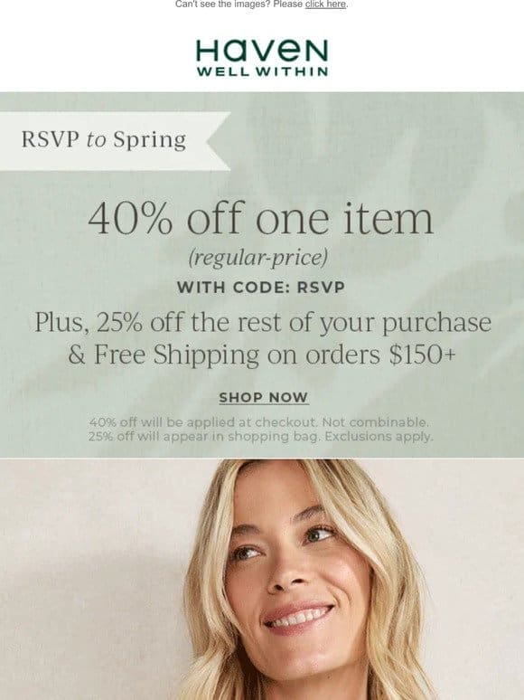 40% Off One Regular-Price Item (Including New Citron Faves!)