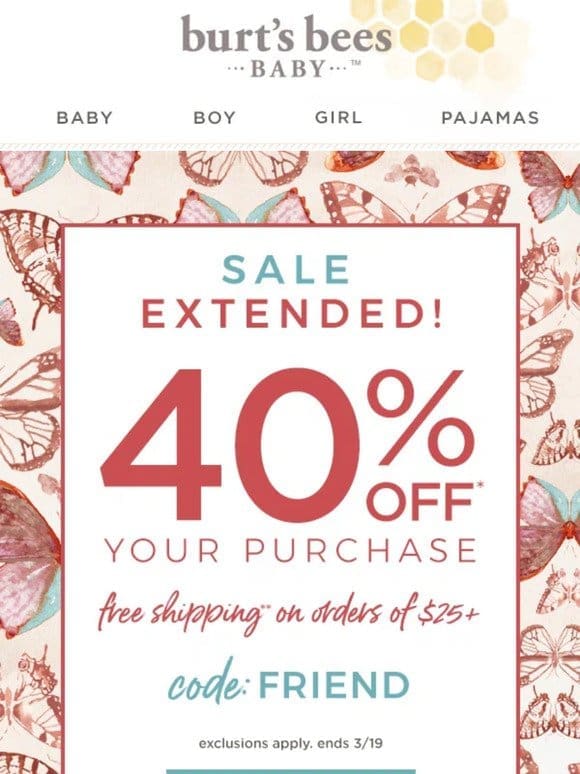 40% off for one more day! Sale extended!