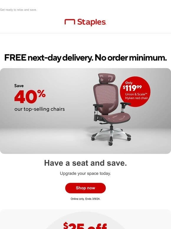 40% off our top-selling chairs — secure yours!