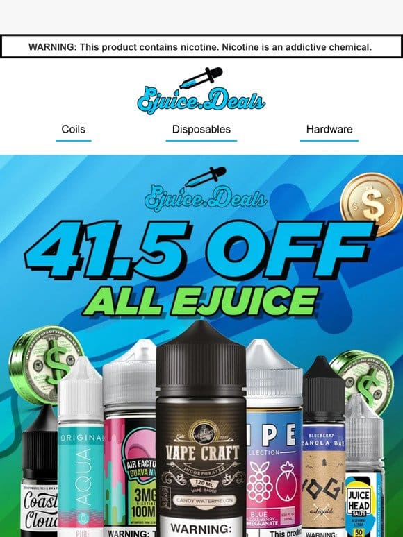 41.5% OFF eJuice at ejuice.deals